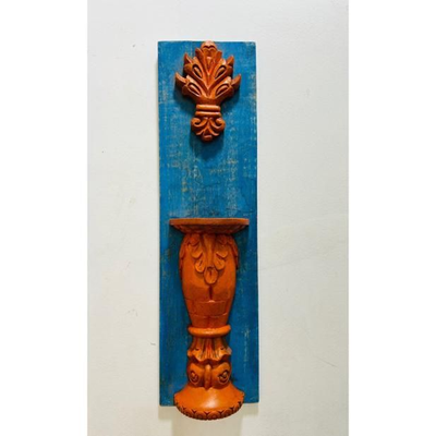 Vintage Woodcarved Vertical Decorative Shelf.handmade